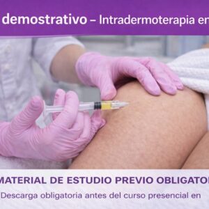 Procedimiento de intradermoterapia en celulitis mostrando infiltraciones corporales con técnica profesional en entorno clínico.